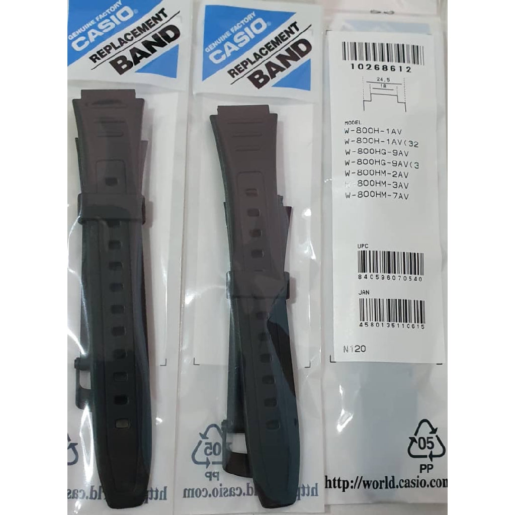 Genuine Casio W-800H / W-800HG / W-800HM (18mm) Replacement Parts - BAND/RESIN