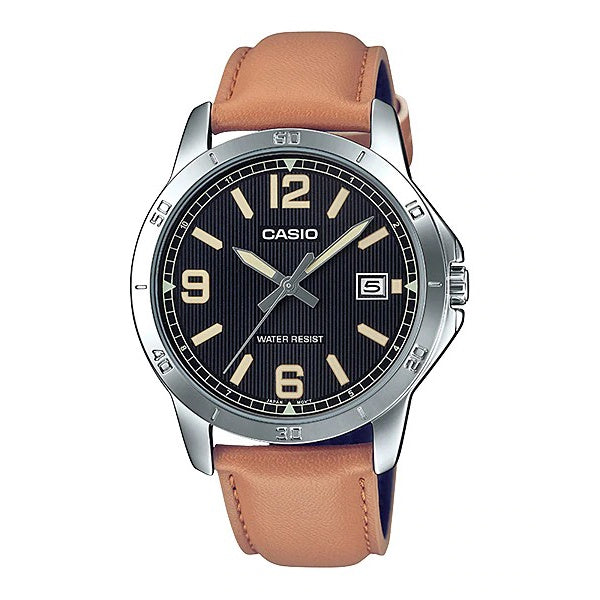 Casio MTP-V004L Men Analog Date Functioning Classic Leather Band