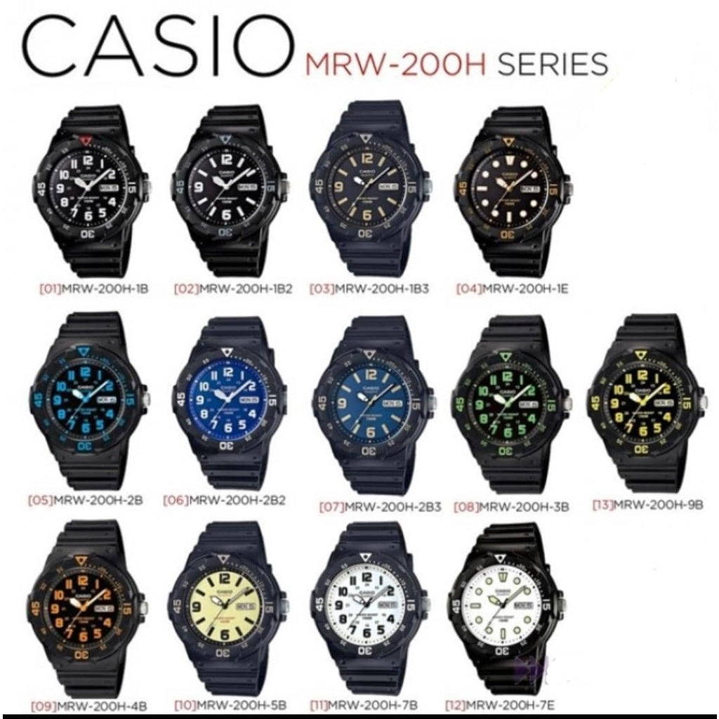 Casio Men's MRW-200H-9B Men's Analog Diver Style Watch 100m Analog Resin