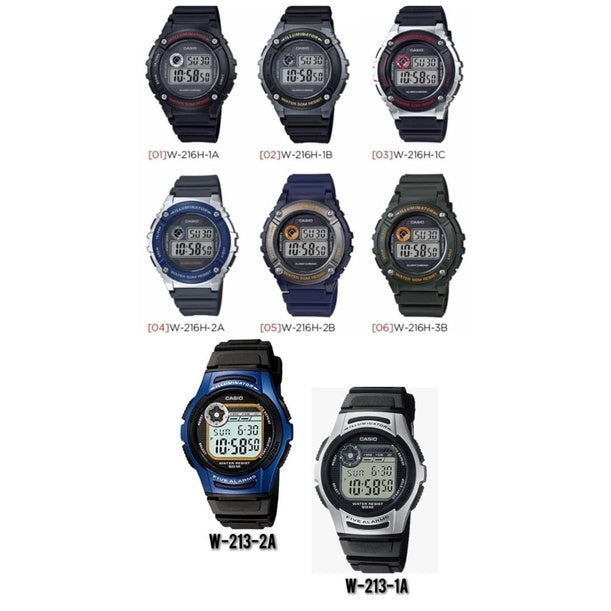 Casio W-216H-2A Classic Digital Resin Watch