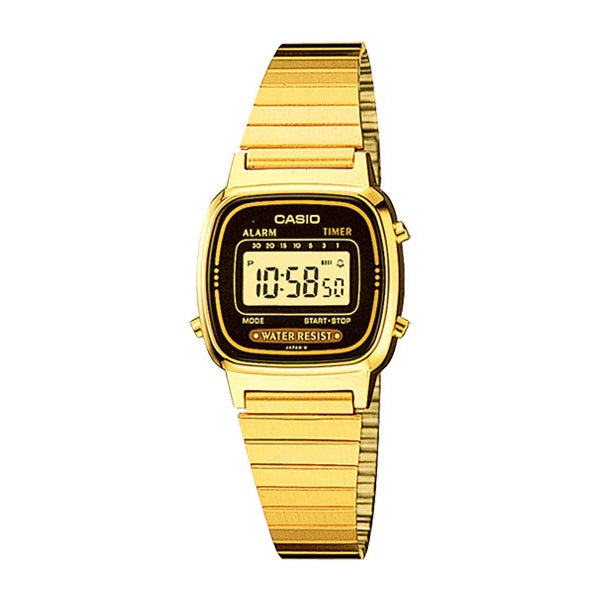 Casio LA670WGA-1D Women's Vintage Digital Gold Steel Watch
