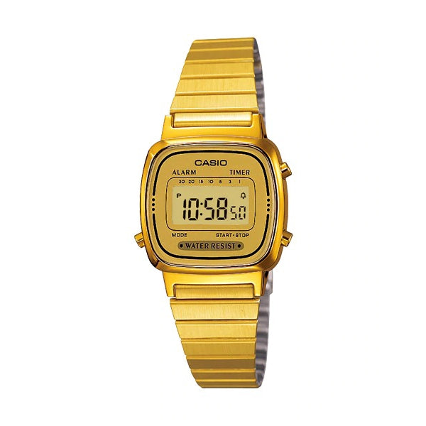 Casio LA670WGA-9D Women's Vintage Digital Gold Steel Watch