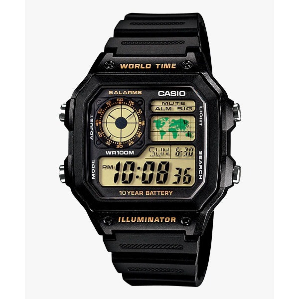 Casio General AE-1200WH Black Resin Band Men Watch AE-1200WHB / AE-1200WHD /AE-1300WH