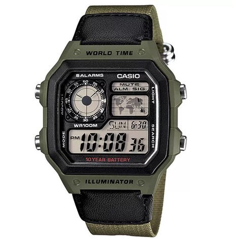 Casio General AE-1200WH Black Resin Band Men Watch AE-1200WHB / AE-1200WHD /AE-1300WH