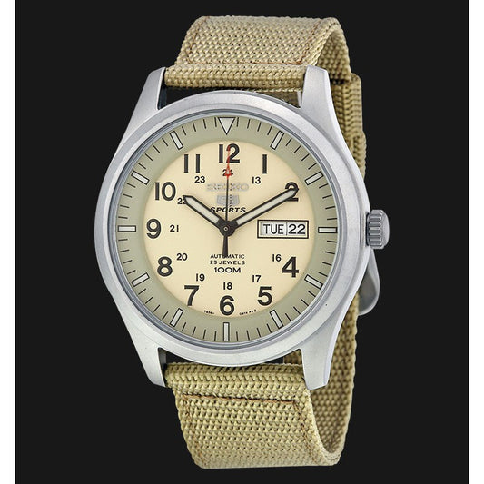 SEIKO 5 Brown Nylon Military Style Automatic