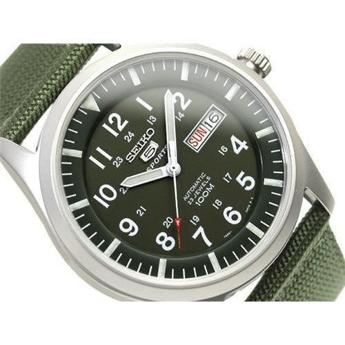 SEIKO 5 Green Nylon Military Style Automatic