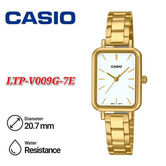 Casio LTP-V009G-7E Gold Strap Watch for Women - LTP-V009G