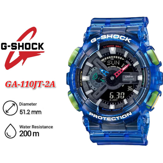 Casio G-Shock Joy Topia Series GA-110JT-2A Vivid Light Blue Resin Band Men Sports Watch -GA-110