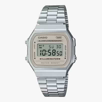 Casio Vintage A168WA-8A Silver Stainless Steel Band Men Watch / Women Watch