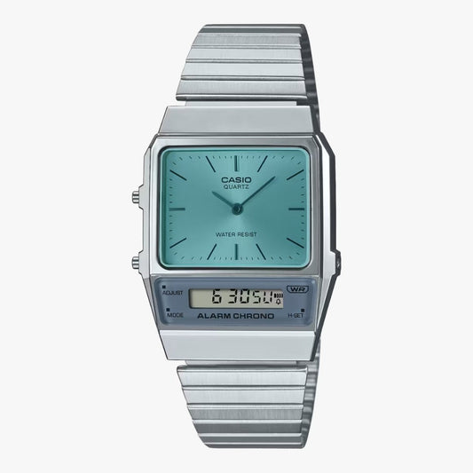 Casio Vintage Unisex Watch AQ-800EC-2A- Analog-Digital Stainless Steel Band