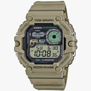 Casio WS-1700H-5A Resin Digital Watch - Multicolour windows with heavy-duty design