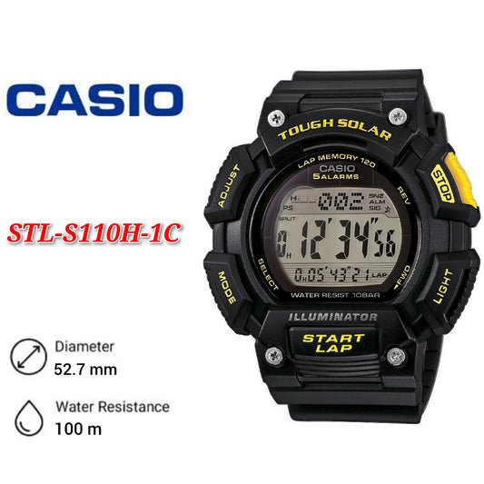 CASIO Men Tough Solar With Lap Memory Sport Watch STL-S110H-1C