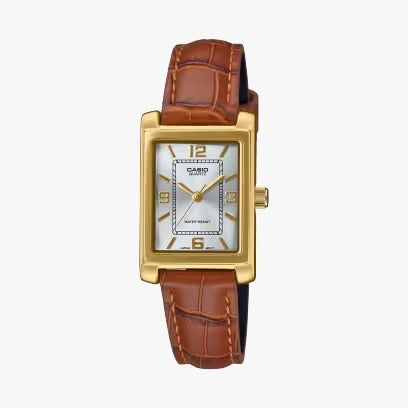Casio Standard LTP-1234GLL Ladies Leather Strap Analog Watch