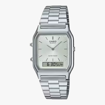 Casio Vintage AQ-230A-7A Silver Stainless Steel Men Watch / Women Watch