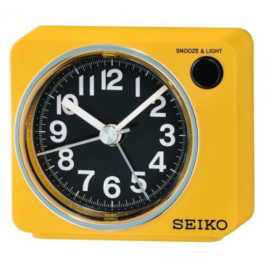 SEIKO Quiet Sweep Beep Alarm Clock with LED light snooze QHE100Y