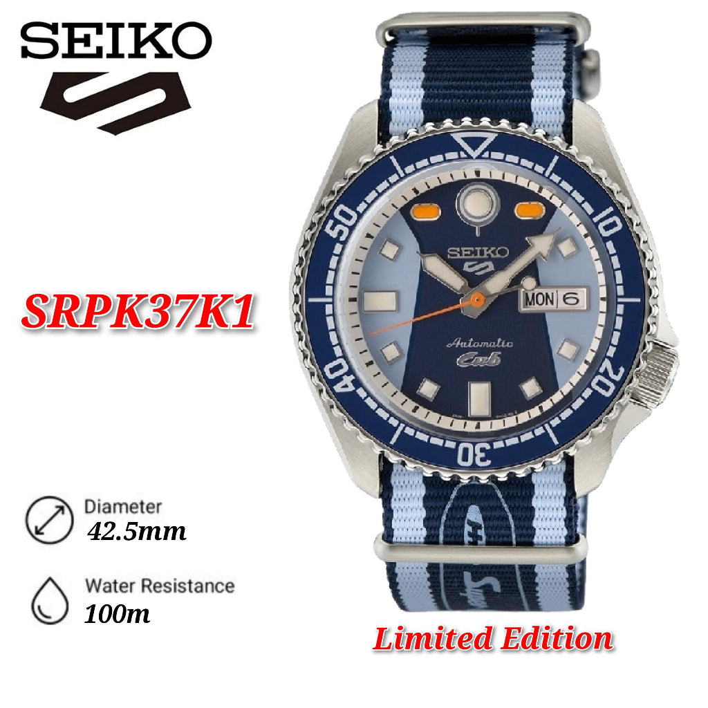 Seiko 5 Sports SRPK37K1 Honda Super Cup Limited Edition Automatic Hardlex Glass Stainless Steel Case & Nylon Strap Watch