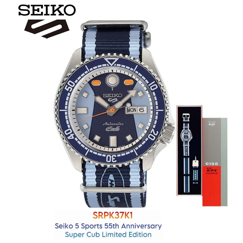 Seiko 5 Sports SRPK37K1 Honda Super Cup Limited Edition Automatic Hardlex Glass Stainless Steel Case & Nylon Strap Watch