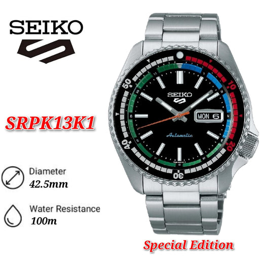 Seiko 5 Sports SRPK13K1 55th Anniversary Special Edition "New Regatta Timer" Retro 1969 Automatic Stainless Steel Watch