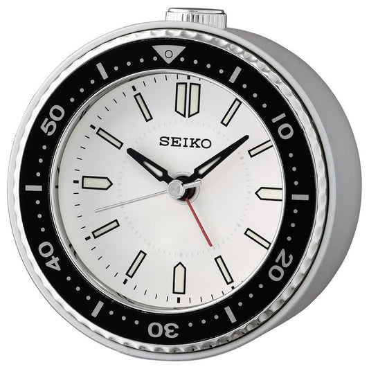 SEIKO Quiet Sweep Lumibrite Beep Alarm Diver Clock Light QHE184JL