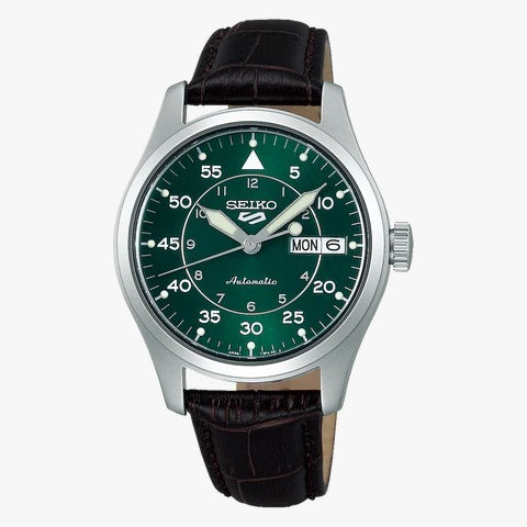 Seiko 5 Sports SRPJ89K1 Superman Automatic Stainless Steel Case Leather Strap Men's Watch .