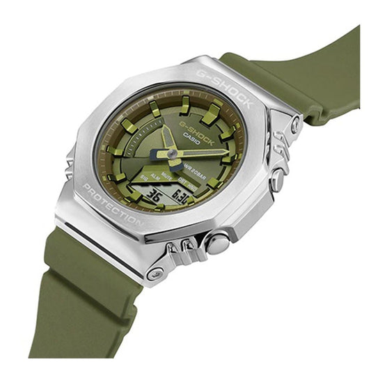 Casio G-Shock Women GM-S2100  Olive Green Resin Band Sports Watch GM-S2100-3A