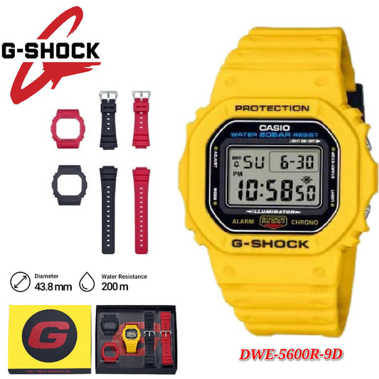 Casio G-Shock Limited Edition DWE-5600 Lineup Yellow Resin Band Watch DWE5600R-9D