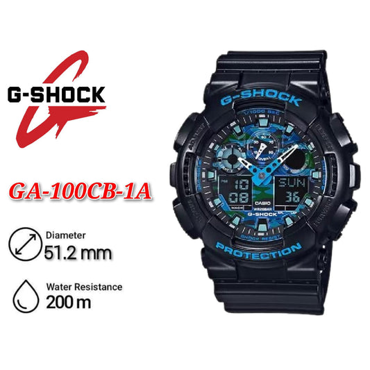 Casio G-Shock GA-100CB-1A Graphic Dial Resin Quartz Men's Watch - GA-100