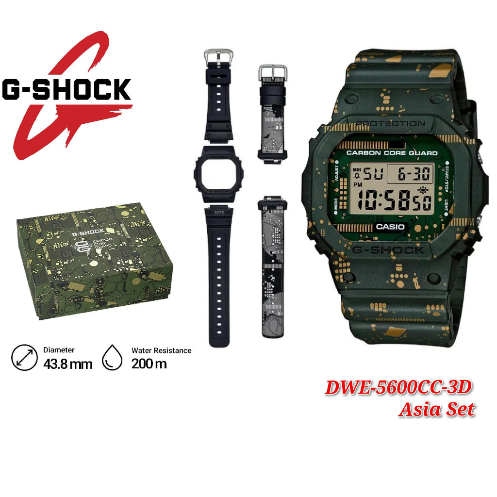 (ASIA SET) CASIO G-SHOCK DWE-5600CC-3 comes with a replaceable bezel and band - DWE-5600CC