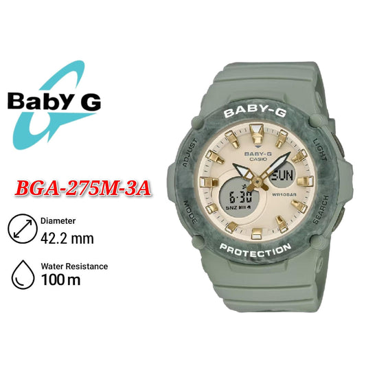 Casio Baby-G BGA-275M-3A Forest Green Analog Digital Resin Women's Watch - BGA-275