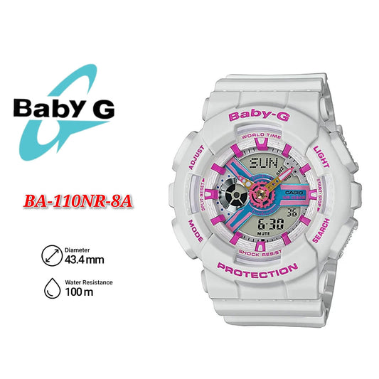 Casio Baby-G BA-110NR-8A Analog Digital Sporty Design Resin Band Watch - BA-110