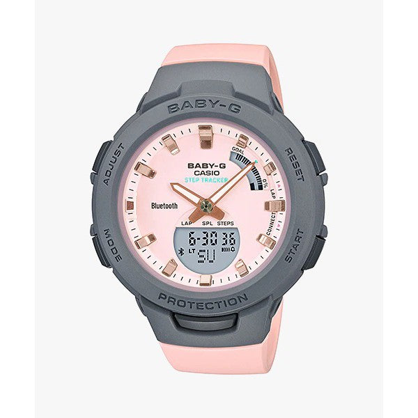 Casio Baby-G BSA-B100MC-4A G-Squad Step Tracker Bluetooth Women's White Resin Watch - BSA-B100