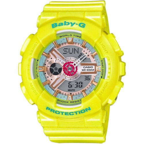 Casio Baby-G BA-110CA-9A Neo Pastel Yellow Analog Digital Ladies Watch