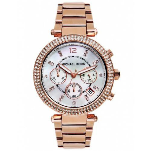 MICHAEL KORS Ladies MK5491 Parker Chronograph Rose Gold-tone ..