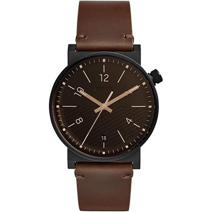 Fossil Men's FS5552 Barstow Three-Hand Date Brown Leather Watch .