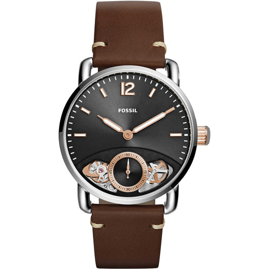 Fossil ORIGINAL Men's The Commuter Twist ME1165 Silver Leather ..