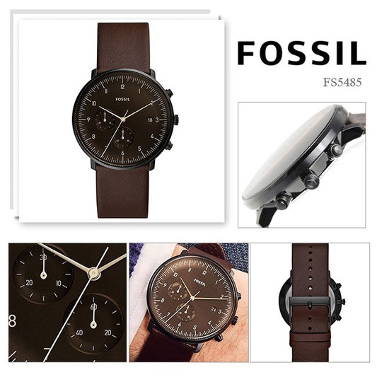 Fossil Men's FS5485 Chase Timer Chronograph Whisky Leather Watch