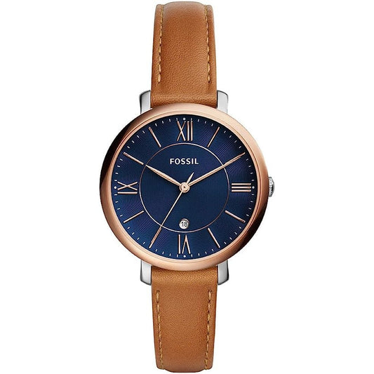 Fossil Women's ES4274 Jacqueline Three-Hand Date Luggage Leather Watch (Brown)