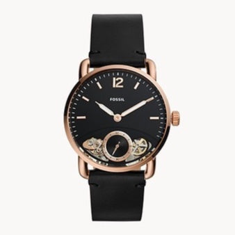 Fossil Men's ME1168 The Commuter Twist Black Leather Watch