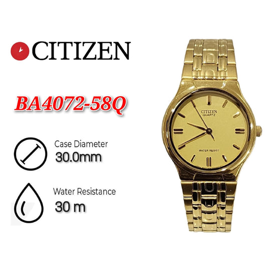 Citizen Original Quartz Men's BA4072-58Q Black Dial Water Resistant Watch
