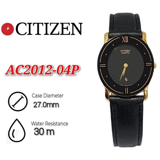 Citizen Original Quartz Ladies AC2012-04P Black Dial Water Resistant Watch