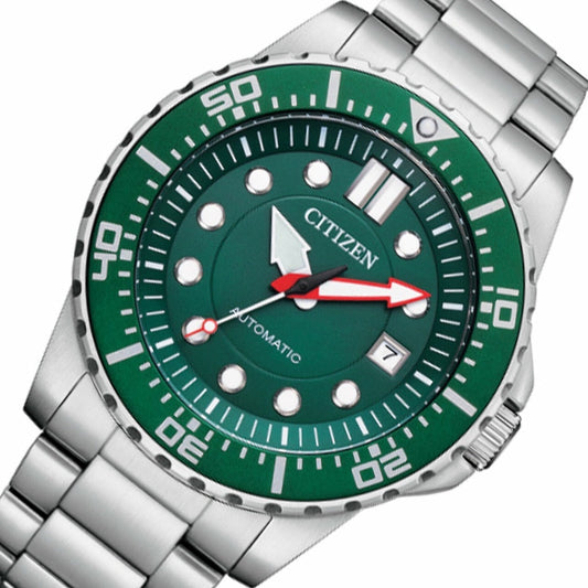Citizen NJ0129-87X Sport 100M Automatic Green Dial Stainless Steel Men's Watch