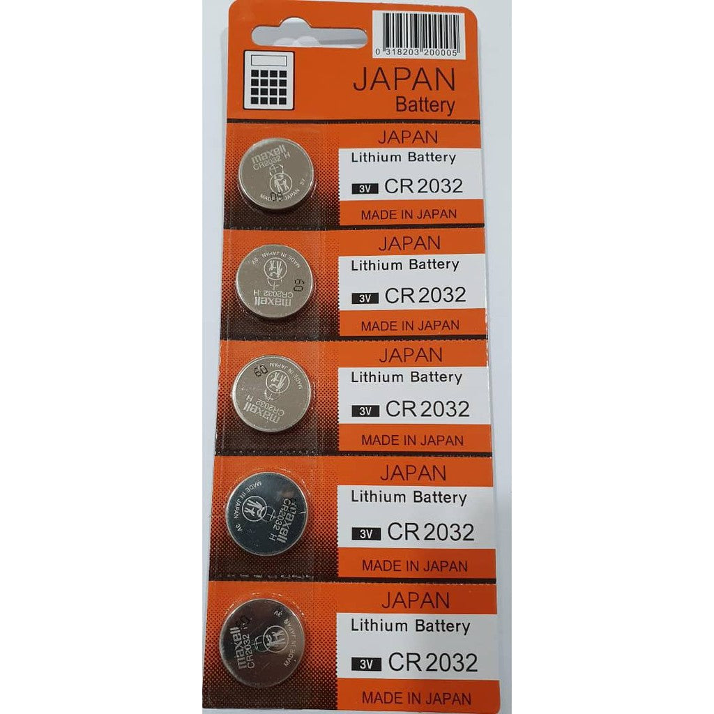 LITHIUM COIN CELL BATTERY CR2032 3V - 5 Pieces