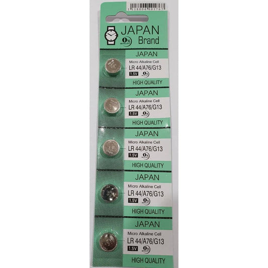 JAPAN MICRO ALKALINE CELL LR44/A76/G13 BATTERY (1.5V) HIGH QUALITY - 5 Pieces