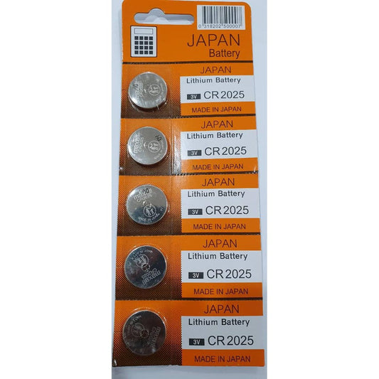 LITHIUM COIN CELL BATTERY CR2025 3V - 5 pieces