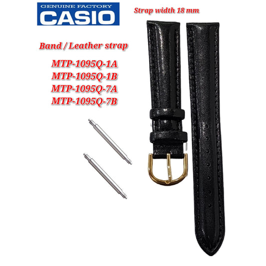 Genuine Casio MTP-1095Q  (18MM) Replacement Parts - BAND/ LEATHER