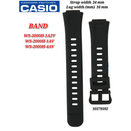 Genuine Casio WS-2000H (16mm) Replacement Parts - BAND/RESIN