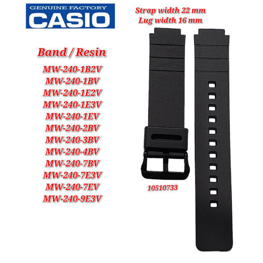 Genuine Casio MW-240 (16mm) Replacement Parts - BAND/RESIN .