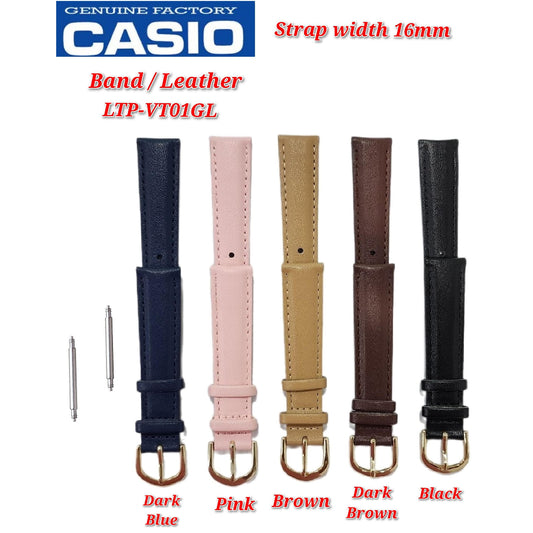 Genuine Casio LTP-VT01GL (16mm) -Replacement Parts - BAND/LEATHER STRAP