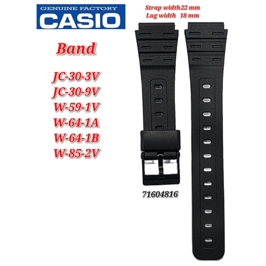 Genuine Casio W-59 / W-64 / W-85 (18MM) Replacement Parts - BAND/RESIN