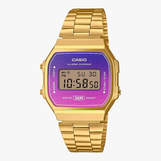 Casio Vintage  A168WERG-2A Retro Digital Watch Revel in the fusion nostalgia gradated hues